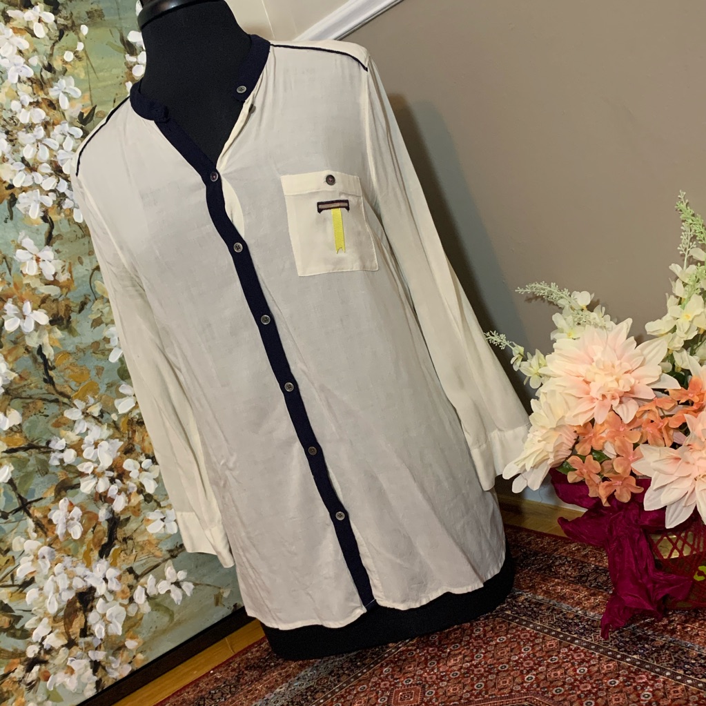3/$25 Maeve Cream Button Down Top